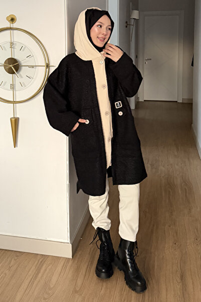 SaklıButik Oversized Jacket with Double Colored Buttons