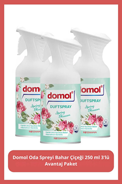 DOMOL Koku Spreyi Bahar Çiçeği 250 ml 3'lü Avantaj Paket