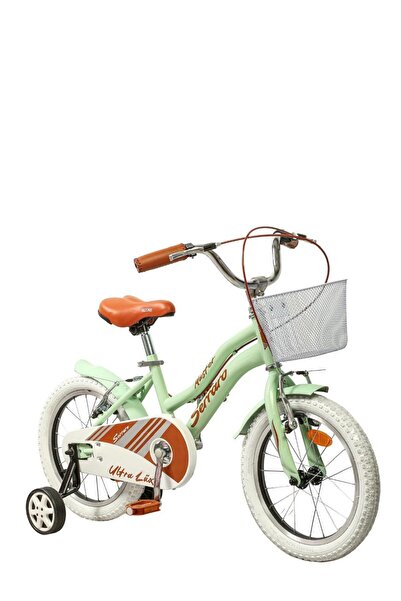 Serraro 16 Jant Çocuk Bisikleti beyaz tekerli Soluk Yeşil Çamurluk Ve ve demi...