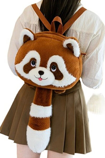 Pofika Sevimli Küçük Panda Crossbody Çanta, Büyük Kapasiteli Peluş Çanta, Kar...