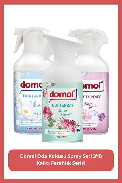 DOMOL Oda Kokusu Sprey Seti 3'lü Kalıcı Ferahlık Serisi