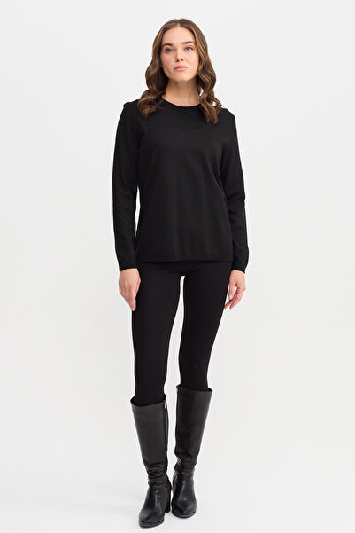 Desen Γυναικείο πουλόβερ Basic με λαιμόκοψη σε σχήμα Ο