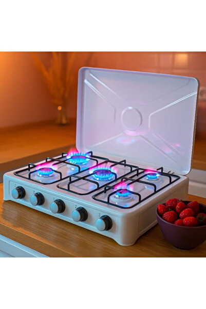 Cady One Portable 5-burner gas stove with instant ignition and powerful flame...