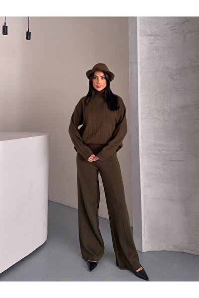 erki triko Turtleneck Ribbed Bottom-Top Knitwear Set