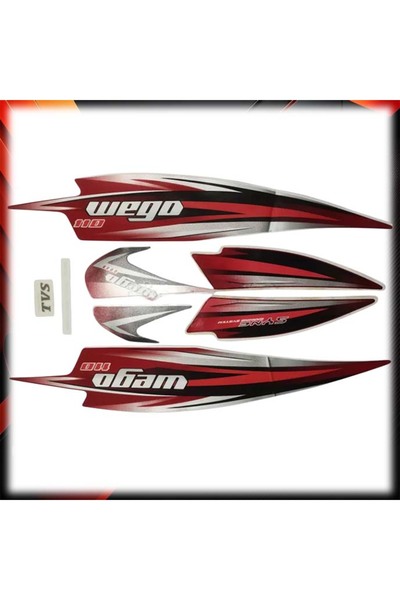 MotoExpress Tvs Wego 110 Arma Sticker Amblem Seti Kırmızı