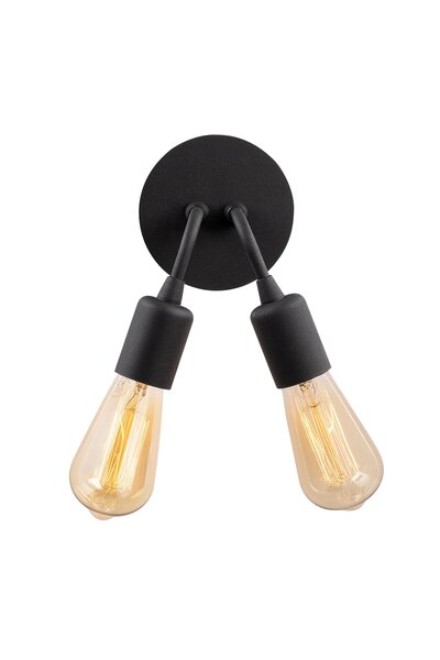 AmberLED إضاءة جدارية معدنية سوداء اللون متوافقة مع E27 مقاس 14x12x20 سم لغرف...