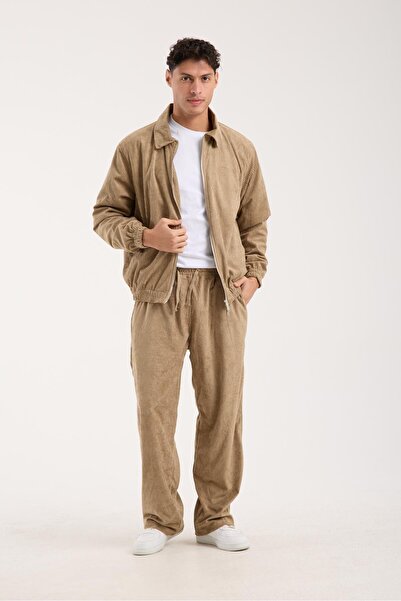 Rocqerx X-2037 X-1005 Lined Zippered Top with Elastic Waist Pants Velvet Suit