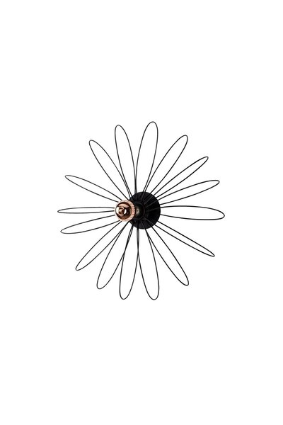 AmberLED مصباح حائط معدني أسود مزخرف E27 مقاس 58x12x58 سم لإضاءة غرفة المعيشة