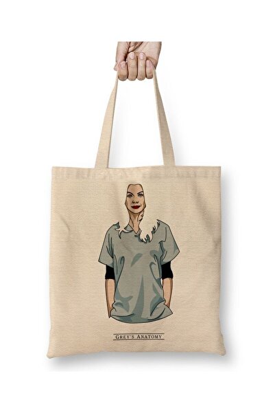 Toyaso Τσάντα αγορών Grey's Anatomy White Tote Bag με μακριά λαβή Τσάντα παρα...