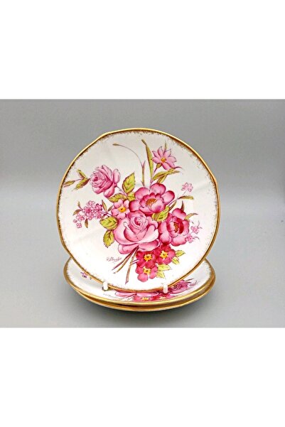 MyBalliStore Roslyn China Sunning Dale 3'lü Porselen Antika İngiliz Pasta Tab...