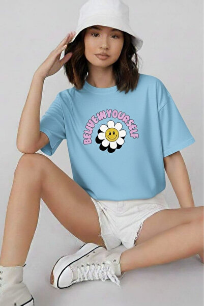 New Shine تي شيرت مطبوع عليه عبارة 'أصدق بنفسك' للجنسين