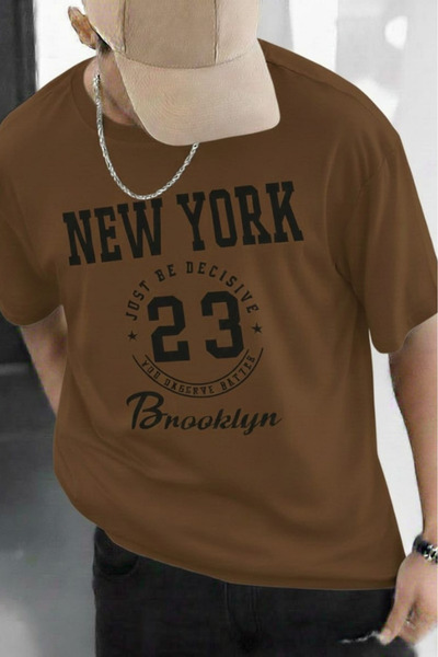 New Shine تي شيرت مطبوع للجنسين من نيويورك بروكلين