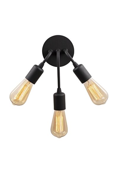 AmberLED مصباح حائط معدني أسود مزخرف E27 متوافق مع إضاءة غرفة المعيشة مقاس 22...