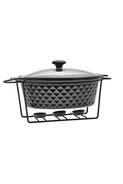 Kamille Thermal Resistant Pot with Lid, Holder for 3 Tealights, 3L