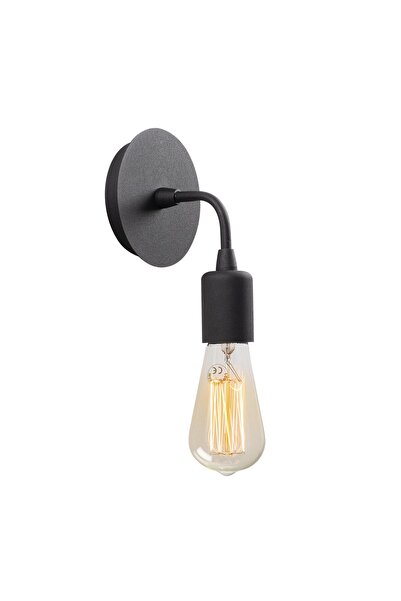 AmberLED مصباح حائط معدني أسود مزخرف E27 مقاس 12x12x20 سم لإضاءة غرفة المعيشة...