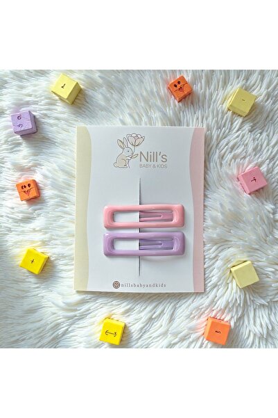 Nills Baby & Kids مجموعة مشابك مسطحة اللون للفتيات الصغيرات مكونة من قطعتين -...