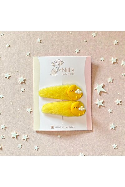 Nills Baby & Kids Plush Moon Figured 2-Piece Snap Buckle – Yellow