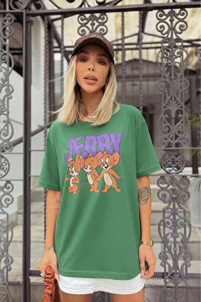 New Shine تي شيرت مطبوع عليه جيري للجنسين