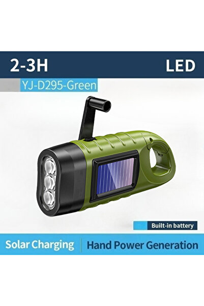 Choice مصباح يدوي يعمل بالطاقة الشمسية LED طراز YJ-D295، محمول، يعمل بدينامو ...