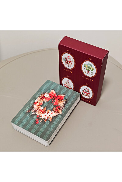 Choice Red Christmas Carol Lenormand Deck 9*6cm Printed on 350GSM Double-embo...