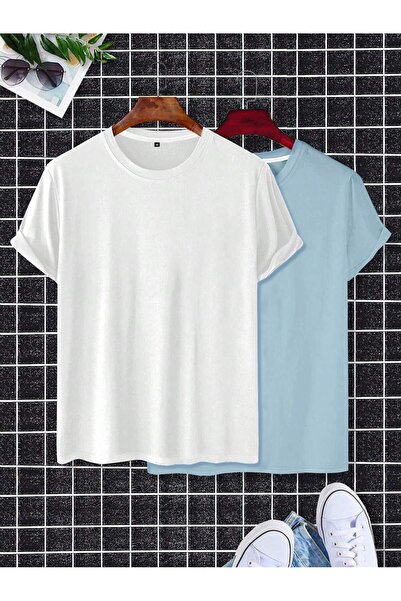 EYAX MODA تيشيرت يونيسكس قصير الأكمام مكون من قطعتين من شركة EYAXD للملابس ال...