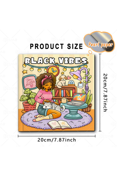 Choice كتاب تلوين للبنات بتصميمات سوداء متعددة الألوان - ورق سميك للبالغين وا...