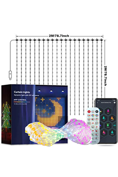 Choice 2x2m-400leds 400LEDs Smart LED Curtain Lights USB Dynamic Pattern DIY ...