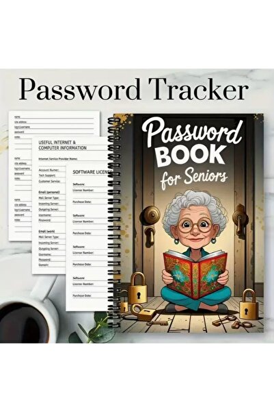 Choice WHITE 1pcs 2025 PasswordBOOK Password Book Interesting Spiral Recipe N...