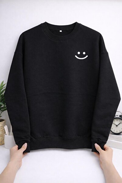 MARKATEM Cycling Collar 3-Thread Cotton Paris Print Sweatshirt