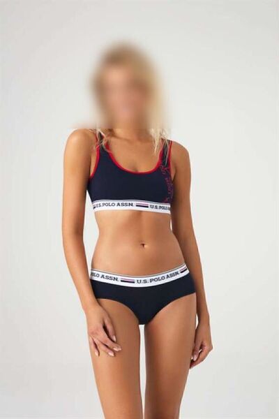 U.S. Polo Assn. Γυναικείο Σετ Μπουστιέρα και Παντελόνι σε Σκούρο Μπλε - Σκούρ...