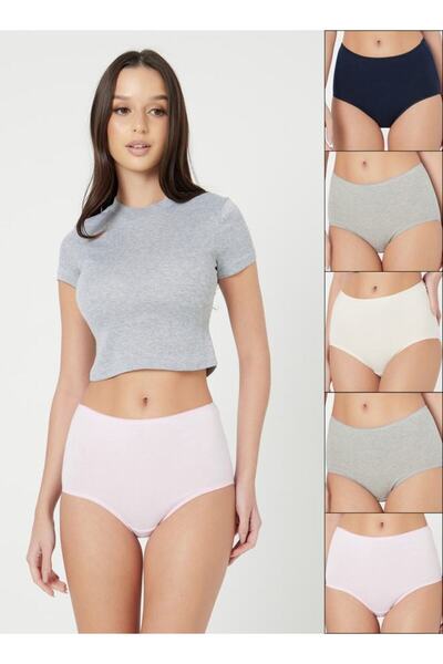 Stylish Pack of 5 - Plain Cotton Full Brief