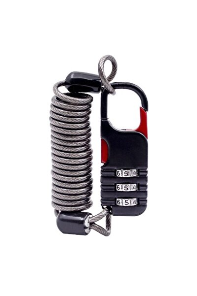 Choice قفل دراجة DOMEN أسود محمول مضاد للسرقة برقم سري مكون من 3 أرقام، مزود ...