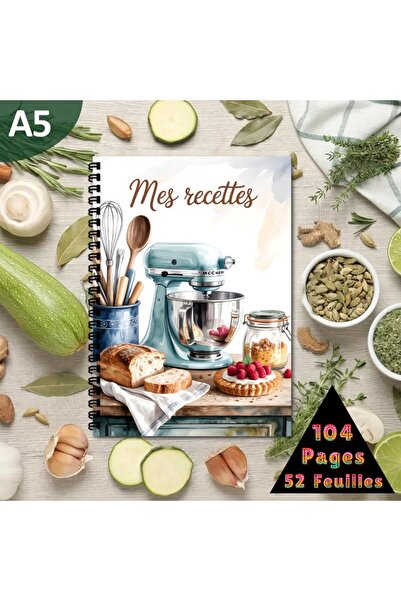 Choice كتاب وصفات فرنسي أبيض، كتاب وصفات شخصي، طبخ منزلي، مفكرة طعام، مفكرة م...