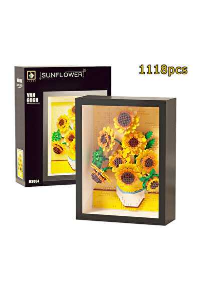 Choice3 1118pcs Famous Van Gogh Oil Painting Frame Micro Building Blks Set Cr...