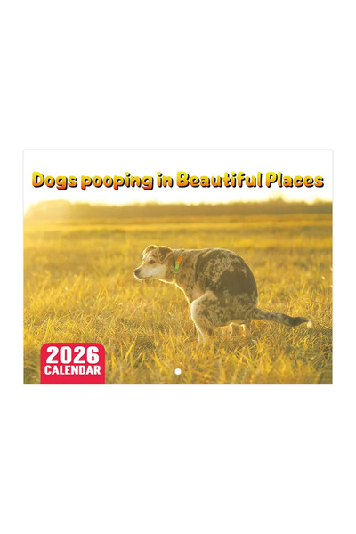 Choice Dog Pooping Calendar Funny Dogs Pooping Calendar 2026 - Monthly Cute &...