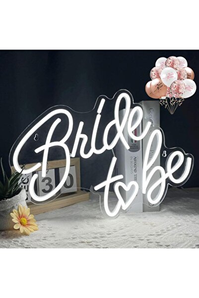 Slasa لافتة نيون "عروس المستقبل" - 42 × 29.5 سم، إضاءة LED بيضاء، قابلة للتعت...