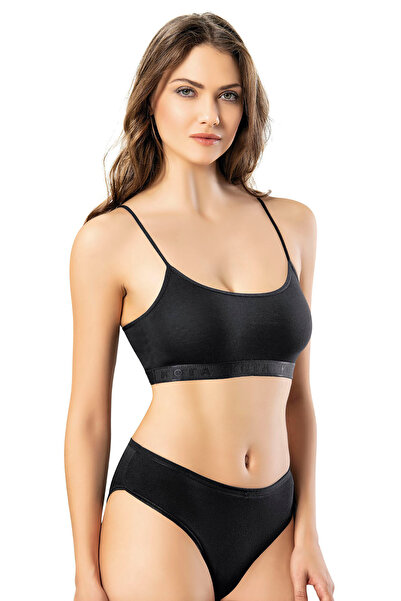 Arseno Bustieră neagră pentru femei, cu detalii căptușite și bretele din șnur...