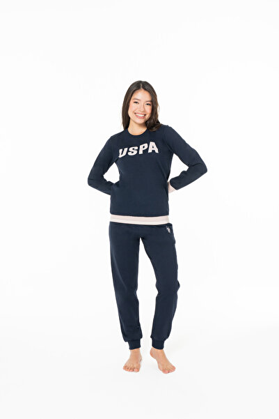 U.S. Polo Assn. Γυναικείο ελαστικό σετ πιτζάμες με στάμπα από 100% βαμβάκι, ά...