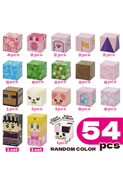 Choice Small Size-54pcs Cherry Blossoms Castle Magnetic Building Blocks, Spar...