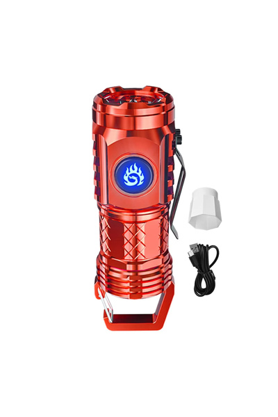 Choice مصباح يدوي LED أحمر عالي الطاقة بتركيز ثابت، مزود ببطارية مدمجة قابلة ...