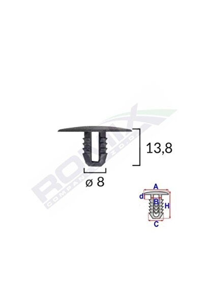 ROMİX Clips Fixare Capac Motor Pentru Ford 8X138Mm - Negru Set 10 Buc