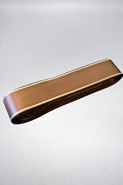 Ak Tuhafiye شريط ساتان براق بني-فضي 3 سم 10 أمتار للزينة، باقة ورد، بوتشا، شرائط