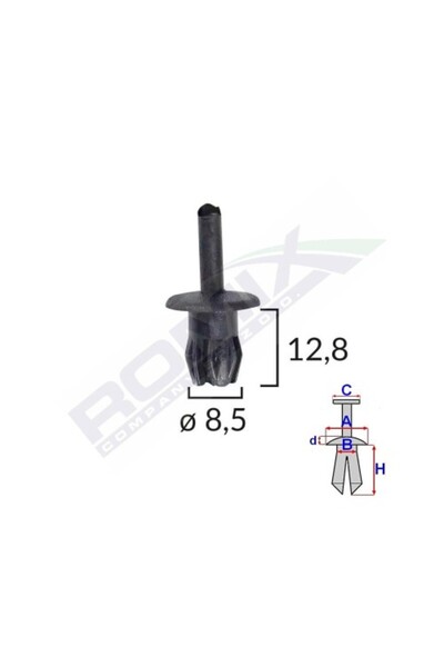 ROMİX Clips Fixare Pentru Peugeotvw - Negru Set 10 Buc