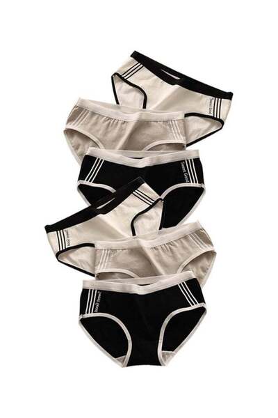Zeemey 6-Piece Cotton Breathable Panties Low Waist Fashionable Ladies Panties