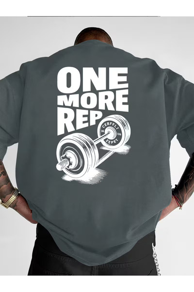 COMANCHERO Unisex μπλουζάκι με στάμπα στην πλάτη One More Rep Oversize