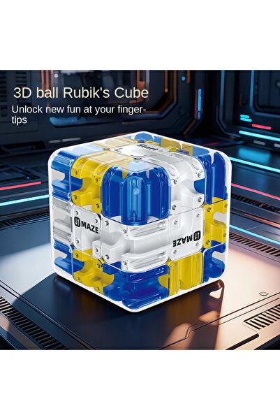 Choice1 مكعب سحري ثلاثي الأبعاد أزرق وأبيض، لعبة تململ للأطفال، متاهة إبداعية...