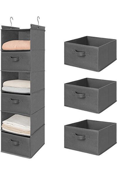 Generics Swift 6-Shelf Hanging Closet Organizer with 3 Drawers