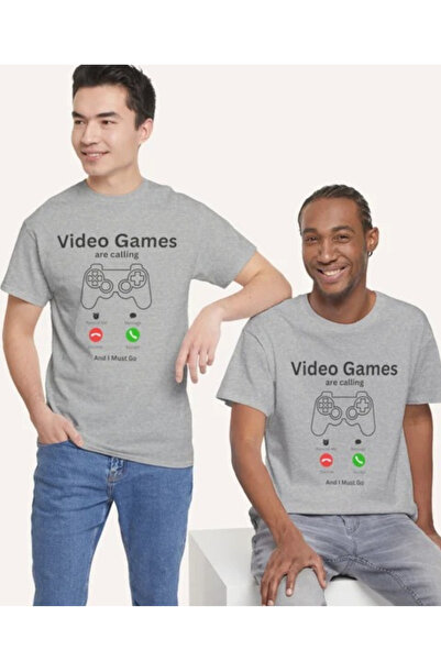 EYAX MODA Μπλουζάκι UNISEX με στάμπα βιντεοπαιχνιδιών και λαιμόκοψη ποδηλάτου