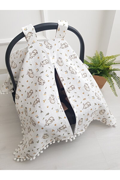 artıbebe غطاء عربة أطفال من الموسلين بسحاب ونقشة من القطن بنسبة 100% من تافسانلي