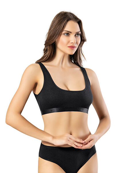 Arseno Bustieră cu bretele late pentru femei, neagră, cu detalii plate, neagr...